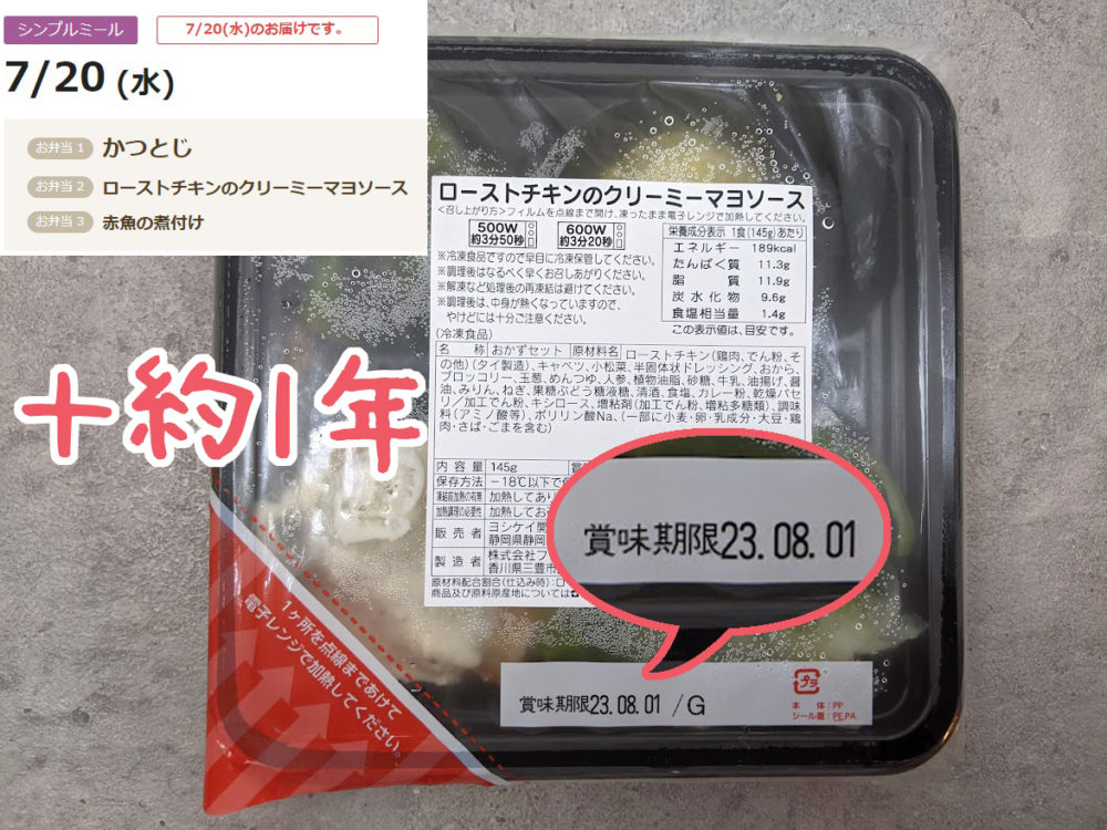 ヨシケイ冷凍弁当の消費期限